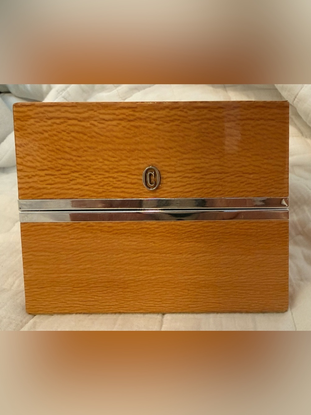 Original Concord Watch Co 382 8-Day Folding Travel Alarm Clock Box Burl Wood